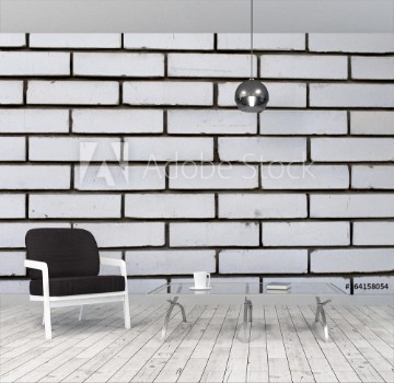Picture of White brick wall Background and textures photography